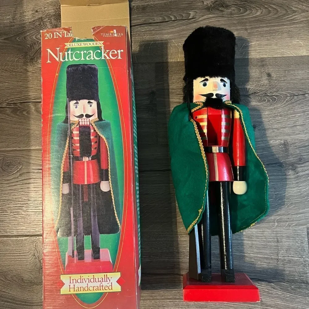 Timeless Treasures 20”Deluxe Wooden Nutcracker Soldier Statue / Figurine